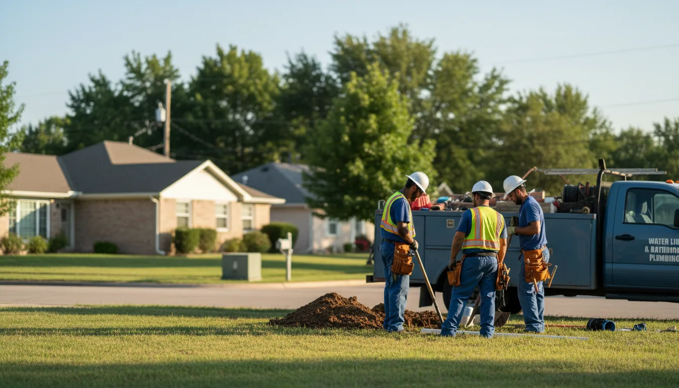 Residential water line and bathroom plumbing service in Flanders, NJ